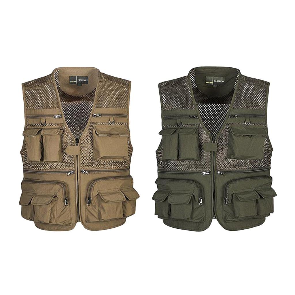 HEAVENGLOW Multi Pocket Photography Fishing Mesh Vest Outdoor Waistcoat Travel Jacket | Vests | Clothing, Shoes & Accessories | Fishing-image-35