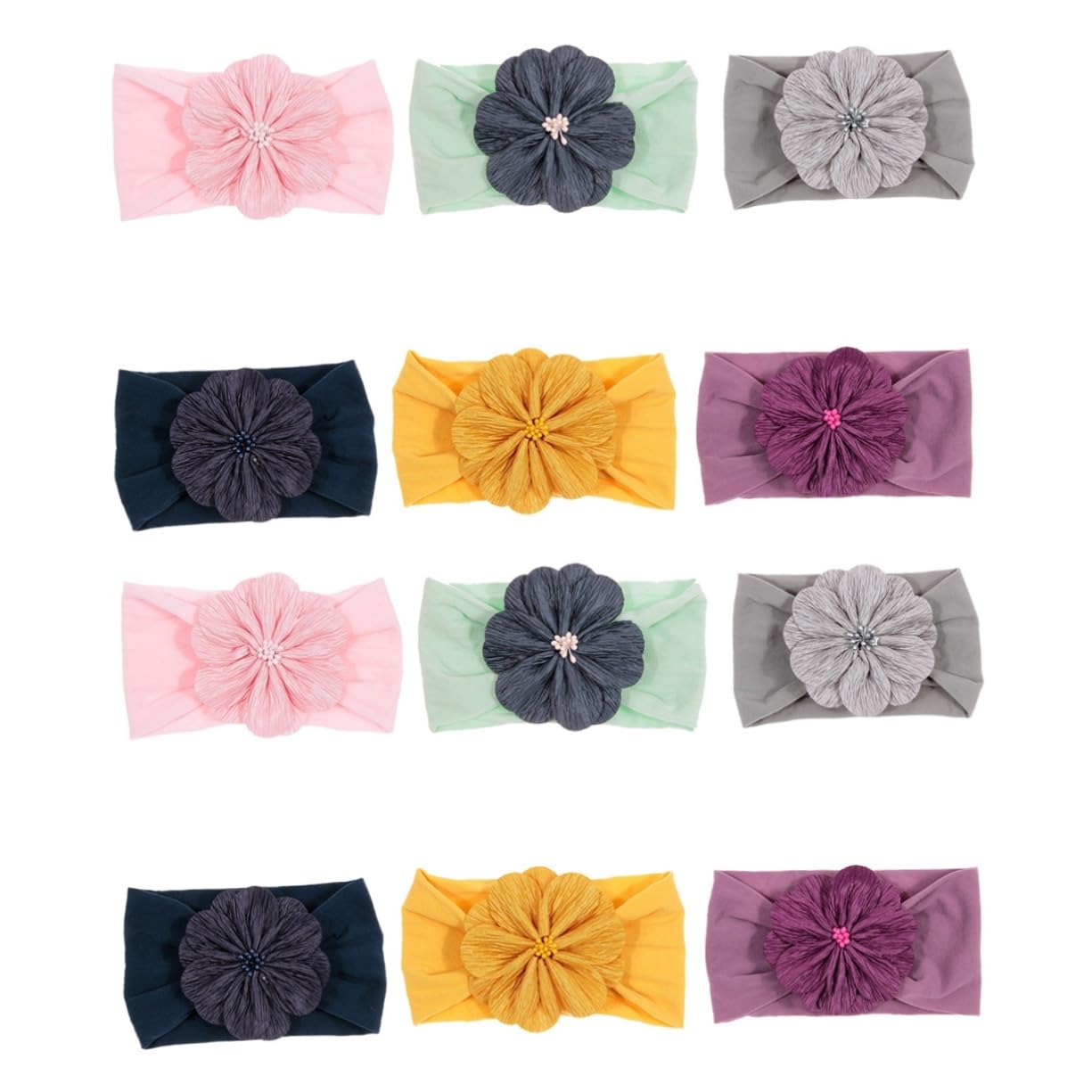 12 Fasce Per Con Fiori Per Ragazze Fasce Per Bambini Colorate Per Fiori Divertenti