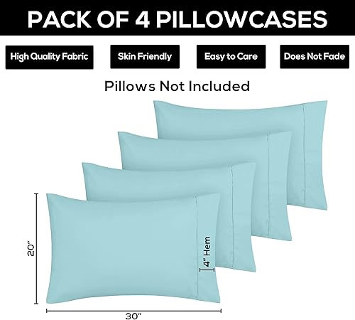 Miniatura 2 de Utopia Bedding fundas de almohada, 4 unidades, fundas de almohada de microfibra cepillada