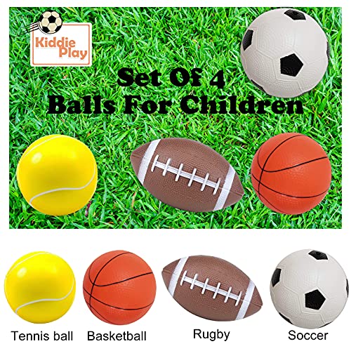 Hymaz Balls For Kids, Todder Sports Toys Baby Ball Toy Set Includes Size 3 Soccer Balls,Basketball,Tennis Ball,Rugby Ball,Toddlers Sport Games Outdoor Toys Bouncy Ball With Pump #TOP1