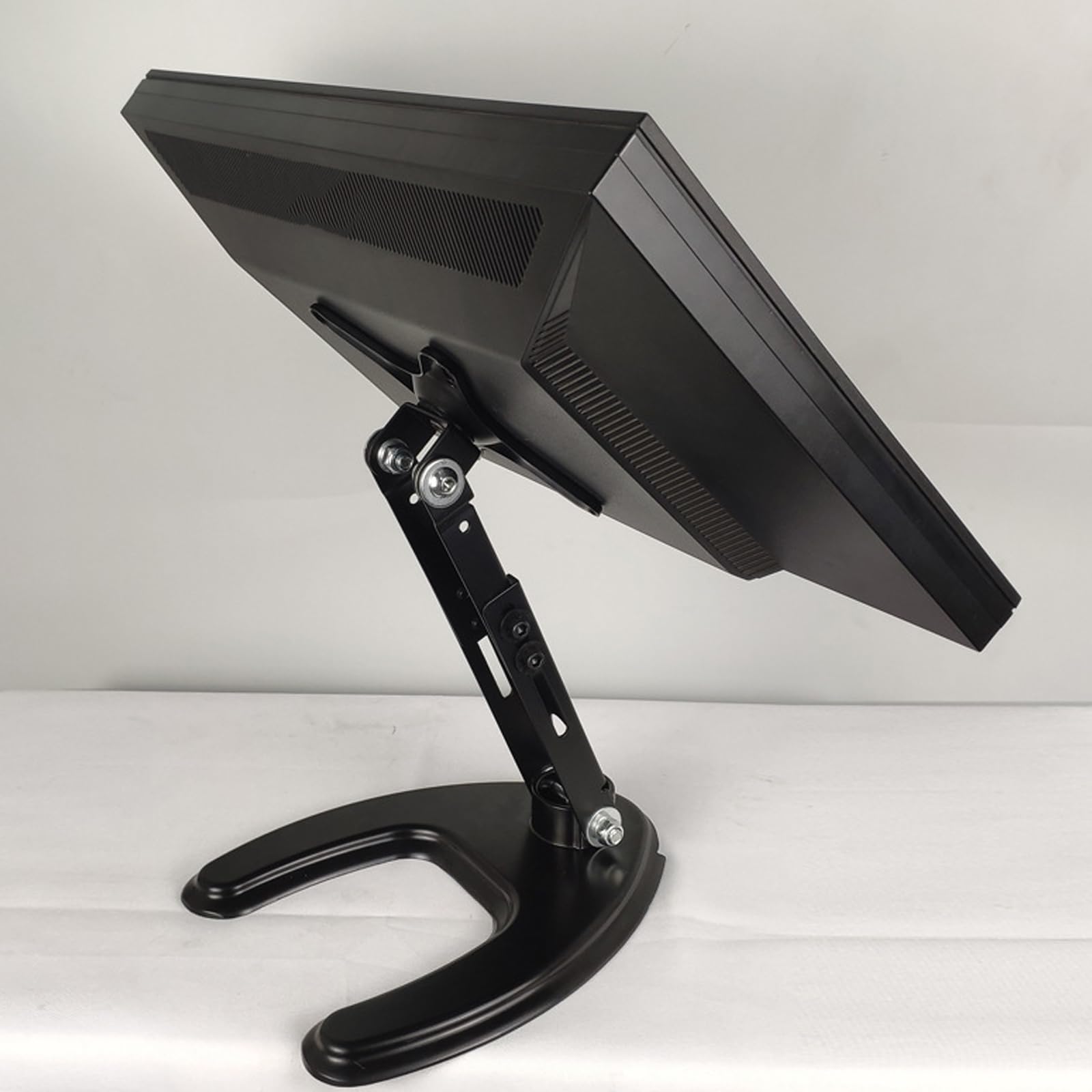 Supporto in plastica Rigida per Staffa da Tavolo per Monitor da 10-27 Pollici Base Regolabile con Rotazione a 360° Forte capacità carico Supporto da scrivania Staffa per Monitor in Metallo