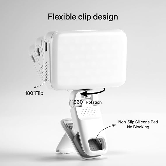 Viltrox Z05 RGB Video Light Portable LED Selfie Light with Clip for Phone Camera Laptop Tripod, 2000mAh USB-C CRI>97 2800-6800K App Control Dimmable for Photography TikTok YouTube Vlog Live Streaming