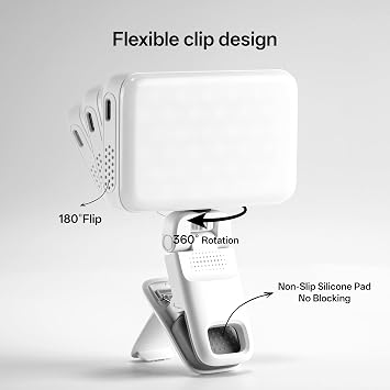 Viltrox Z05 RGB Video Light Portable LED Selfie Light with Clip for Phone Camera Laptop Tripod, 2000mAh USB-C CRI>97 2800-6800K App Control Dimmable for Photography TikTok YouTube Vlog Live Streaming