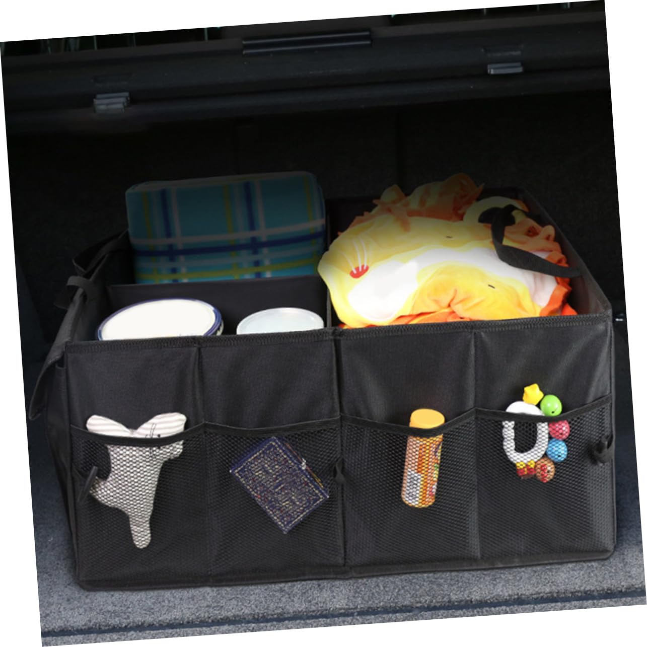 Cabilock Organizador de Maletero para Coches de Oxford Resistente con Múltiples Compartimentos Caja de Almacenamiento Versátil para Viajes Camping y Uso Diario