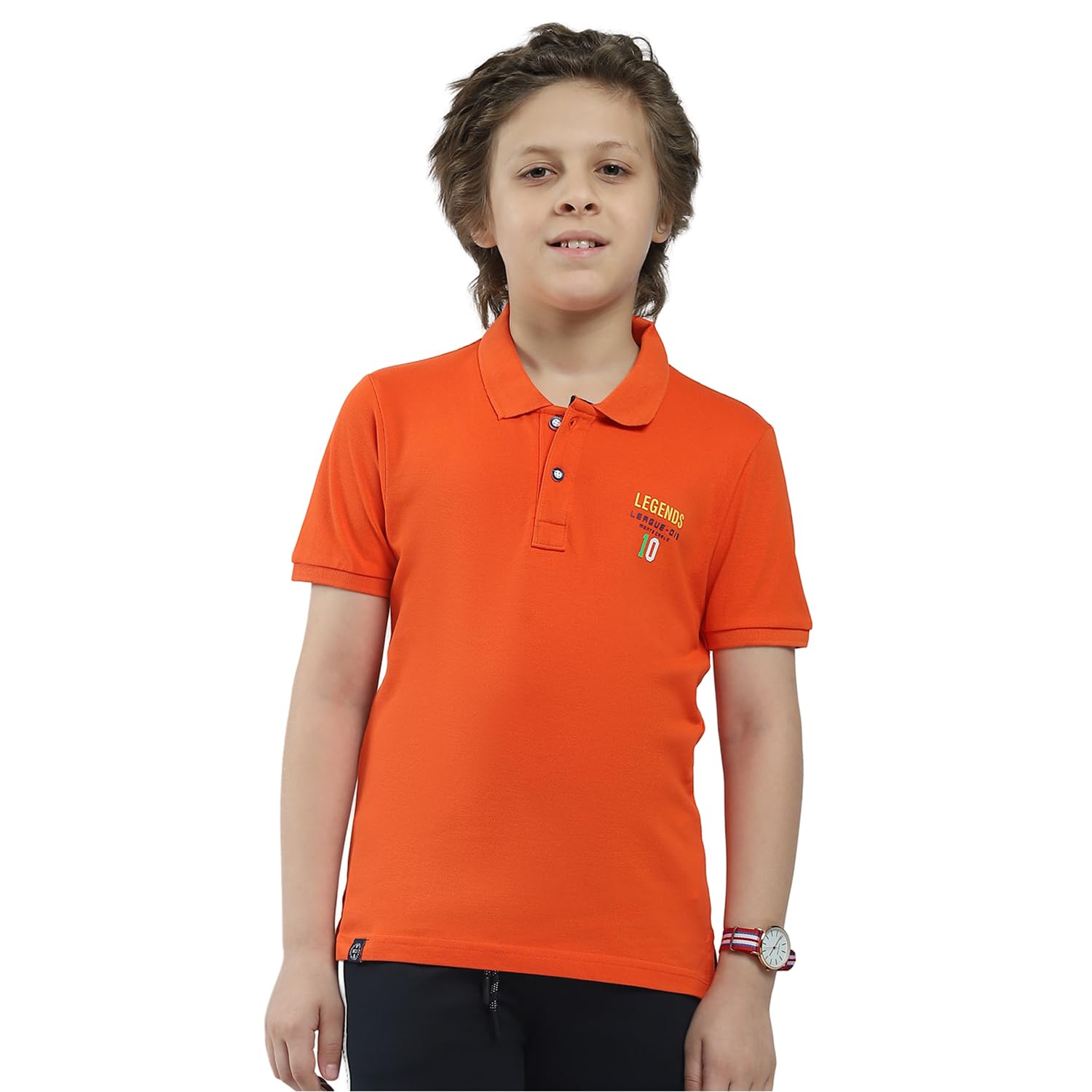 Boys Regular Fit Solid Polo T-Shirt | Half Sleeve | Collared Neck | Casual Wear T-Shirt for Boys-image-43