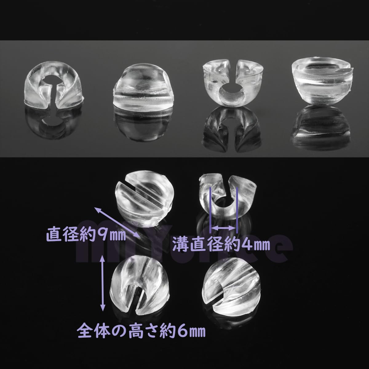 Amazon.co.jp: ヘアゴム ボタン 足 パーツ 丸皿型 ドーム型 2種100個  