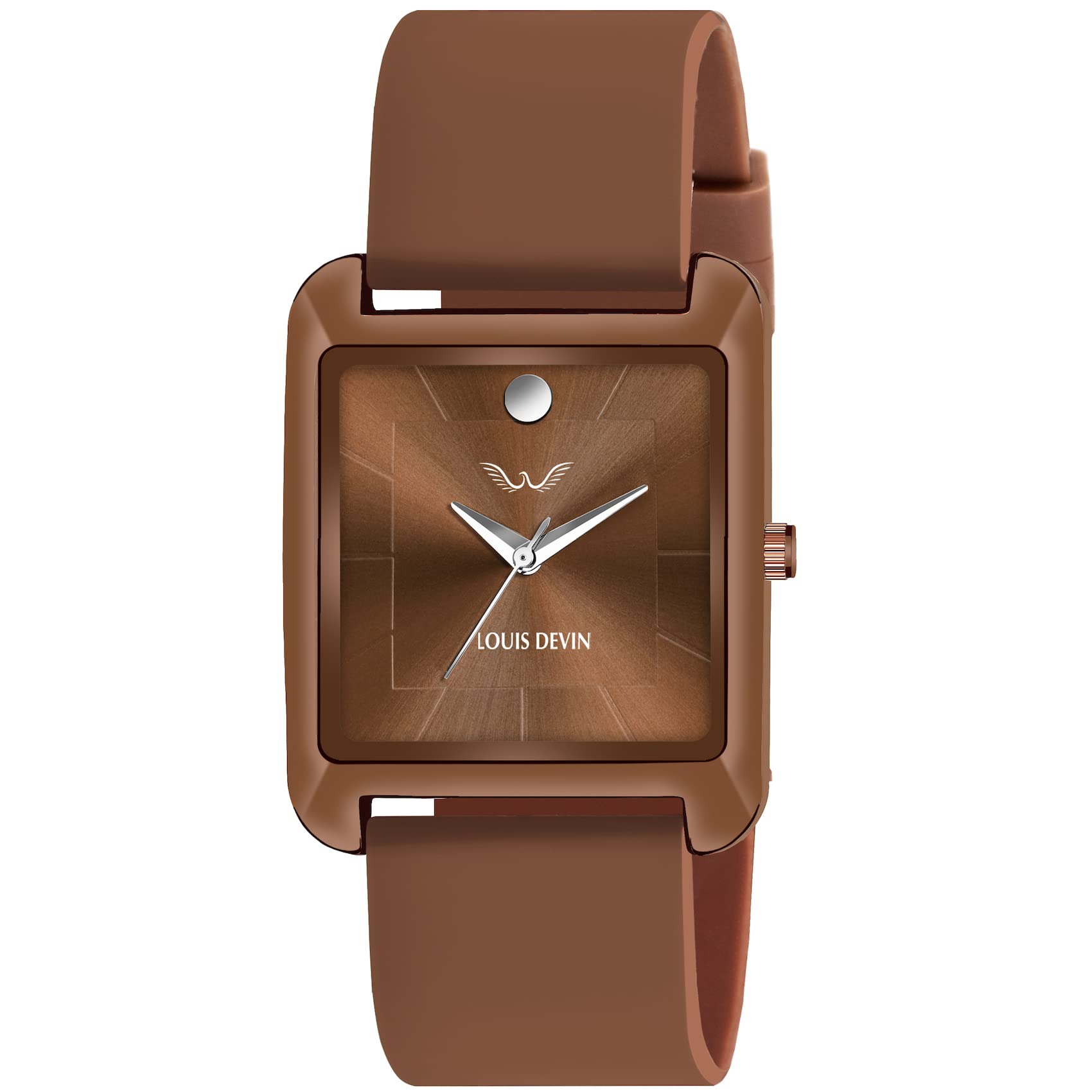 LOUIS DEVIN Brown Silicone Strap Analog Wrist Watch for Men (Brown Dial) | LD-G057SLC-BRWN (B0BZJLSSYT) Amazon Price History, Amazon Price Tracker