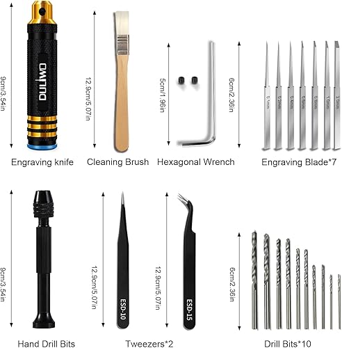 Miniatura 2 de Kit de modelo con herramientas de garabato, juego de taladros manuales, pinzas, pinceles para modelar modelos Gundam, kits de metal, kits de