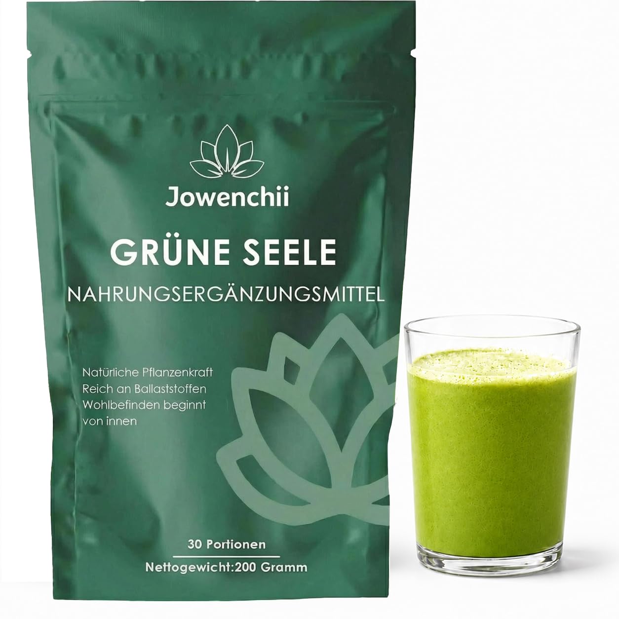 Grüne Entgiftungspulver, 200g Superfood Helfer Pulver, Greens Pulver Helfer, Pflanzenpulver mit Matcha, Gerstengras, Heidelbeeren, Rich in Macronutrients, Micronutrients & Fiber
