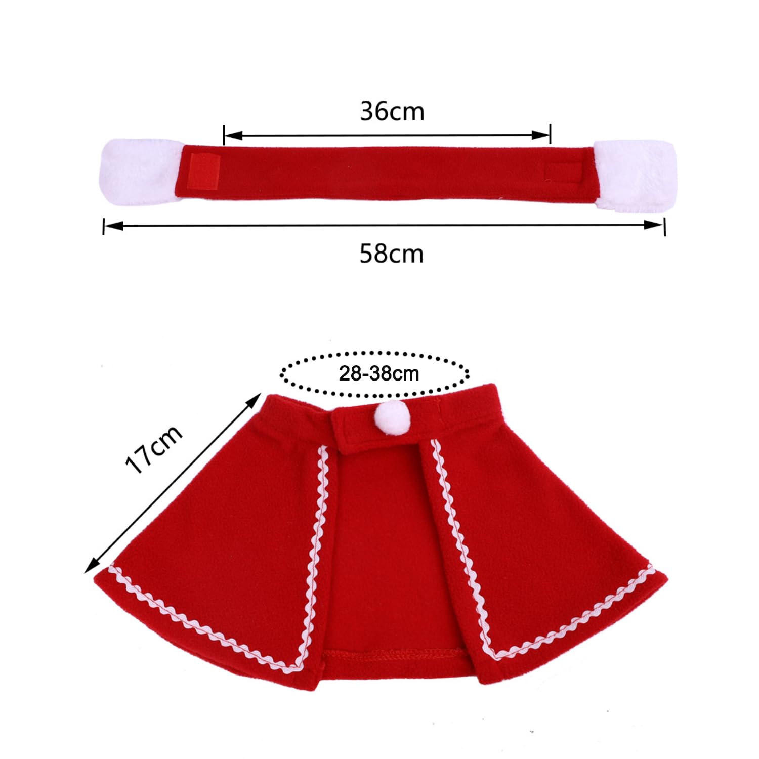 MFUOE 3Pieces Christmas Pet Costume Outfit Cute Reindeer Headbands Red Cloak Scarf Small Cats Dogs Cosplay Clothes Accessories for Holiday Party Decoration - Image 2