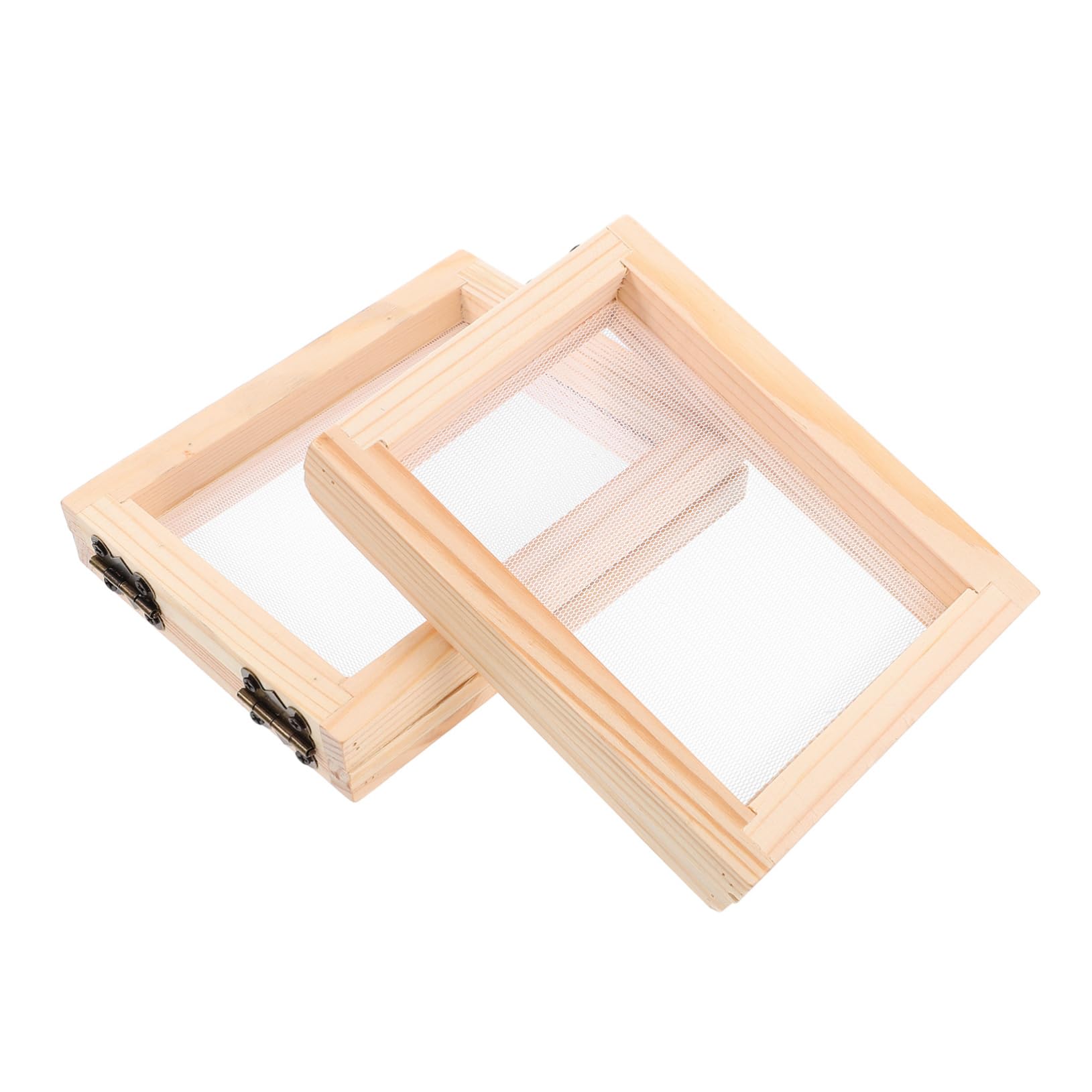 TEHAUX Mold for DIY Paper Making Wood Paper Frame Handmade Paper Screen Set of 2