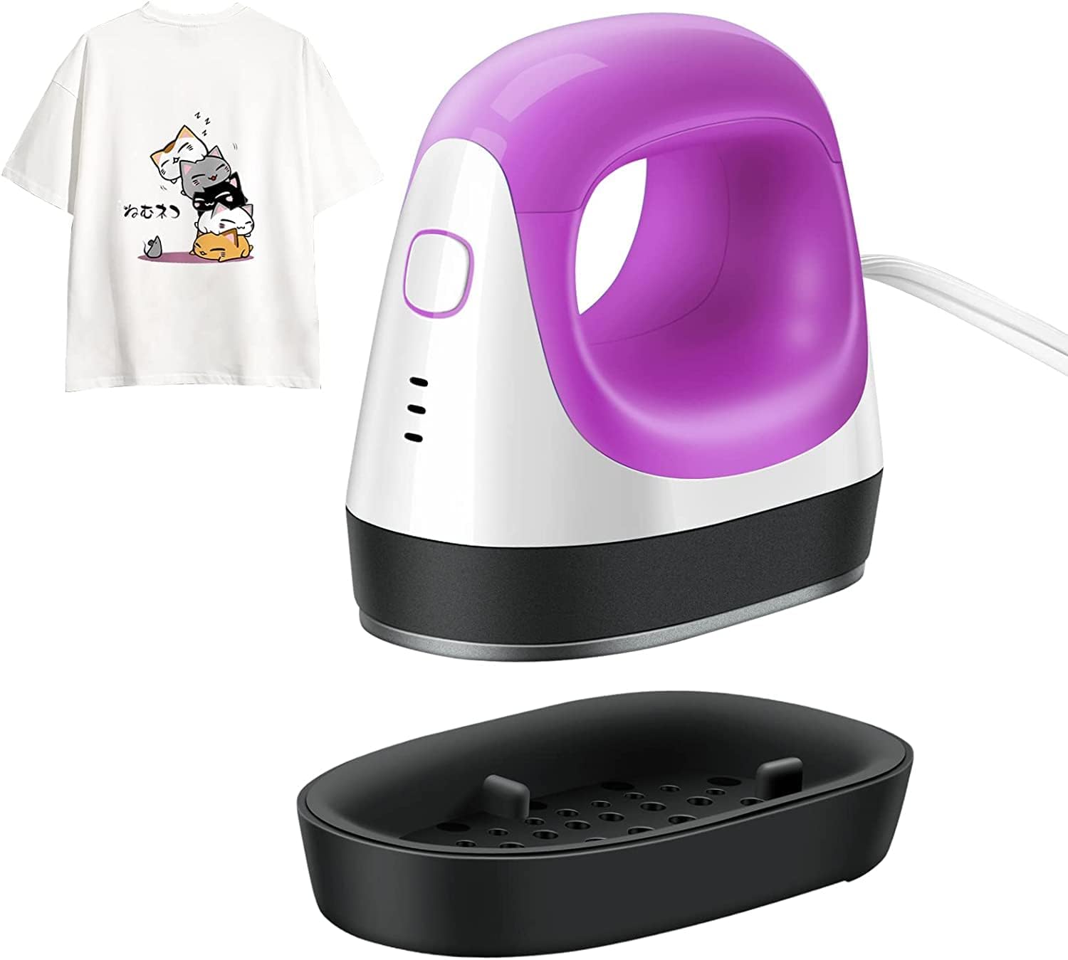 Mini Heat Press, GORALAR Heat Press Machine Iron Easy Press with Heat Press Mat for T Shirts Shoes Bags Hats and Small HTV Vinyl Projects,Heat Press Iron for Clothes for Heating Transfer(4.52"x4.5")