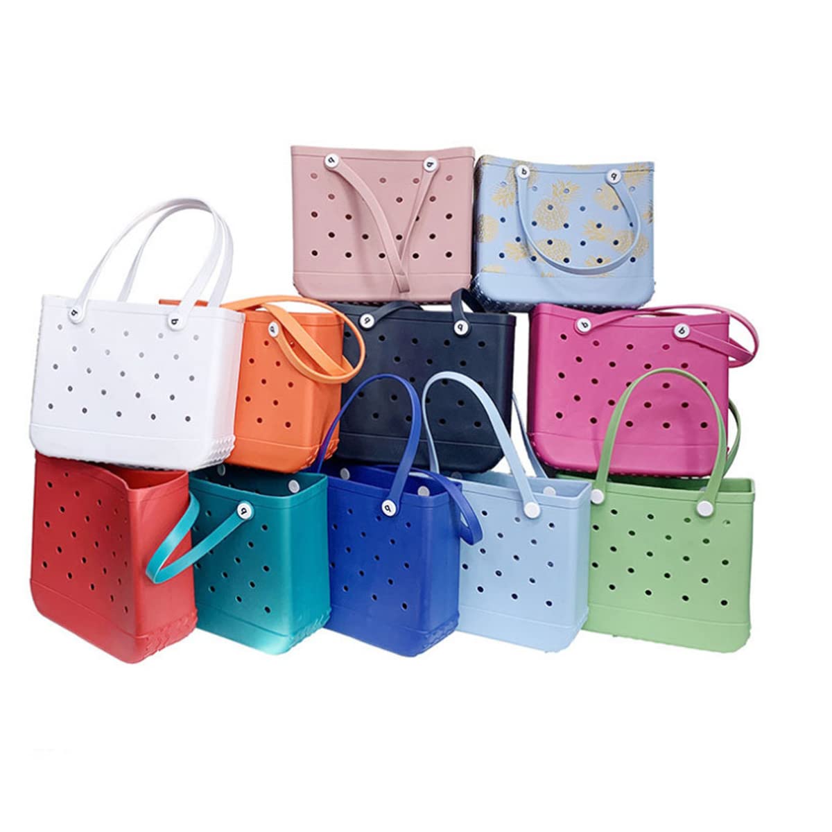 Bolso de Playa Grande Impermeable, Bolsa de Goma para Playa de EVA para Mujer con Agujeros, Bolsas de Viaje portátiles a Prueba de Arena, Lavable, para Al Aire Libre(Color:Violeta)