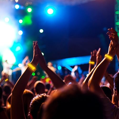 Miniatura 3 de Paquete de 8 pulseras LED iluminadas, pulseras intermitentes que brillan en la oscuridad, suministros de fiesta para fiestas, festivales, deportes,