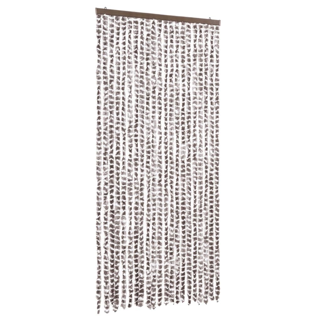 Hothingwell Zasłona przeciw muchom Chenille 90 x 200 cm Szarobrązowa