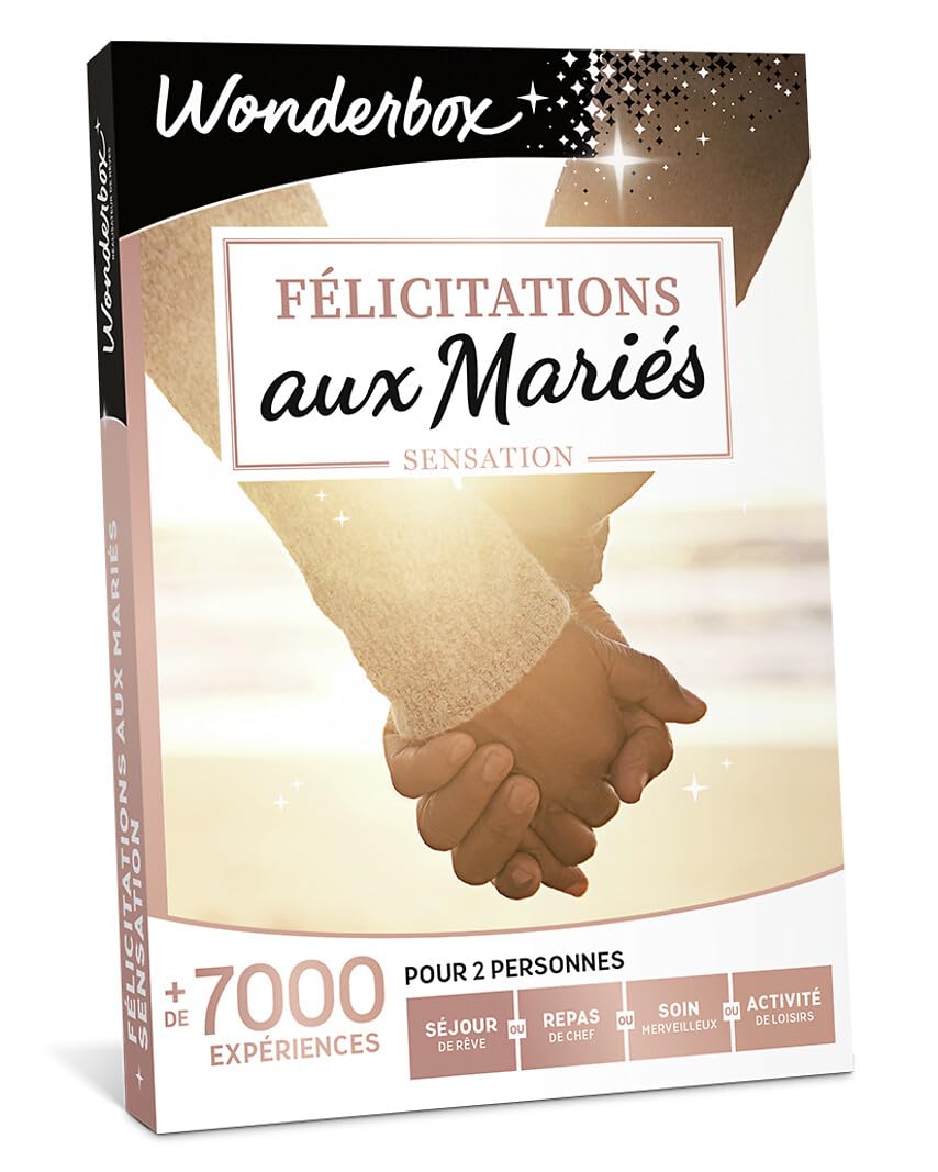 Wonderbox - Félicitations Aux Mariés Sensation - Coffret Cadeau - Idée Cadeau Multi Activités