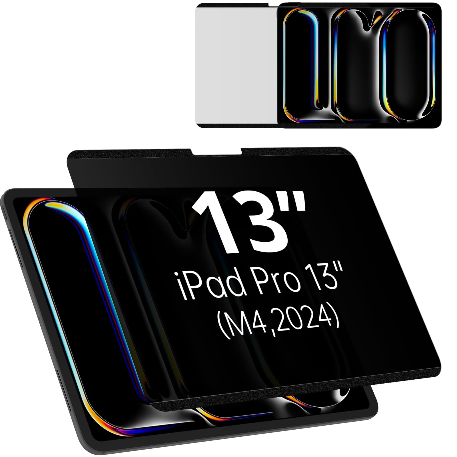 Mamol Magnetischer Displayschutz für iPad Pro 13 Zoll 2024, abnehmbarer Sichtschutz, Displayschutzfolie