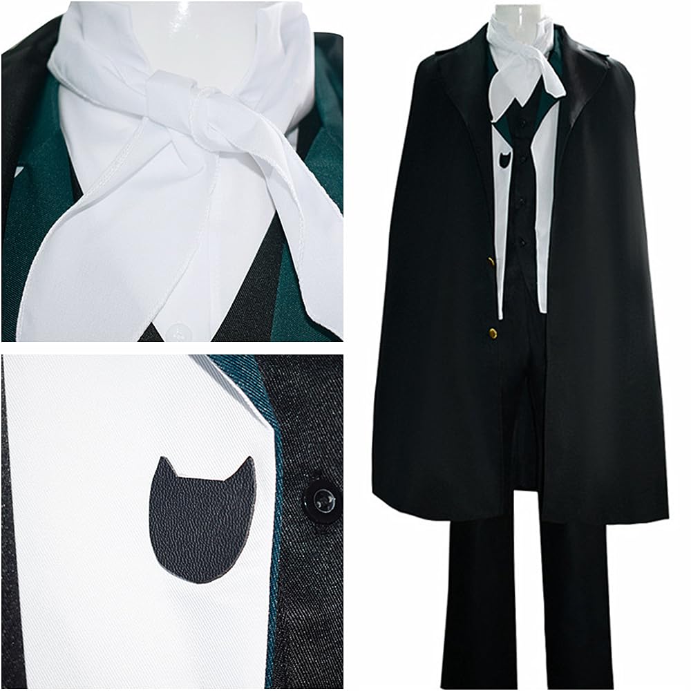 Charous Anime Manga Bungo Stray Dogs Cosplay Edgar Allan Poe Kostüm, Uni-Uniform-Set für Festivals, Auftritte und Cosplay