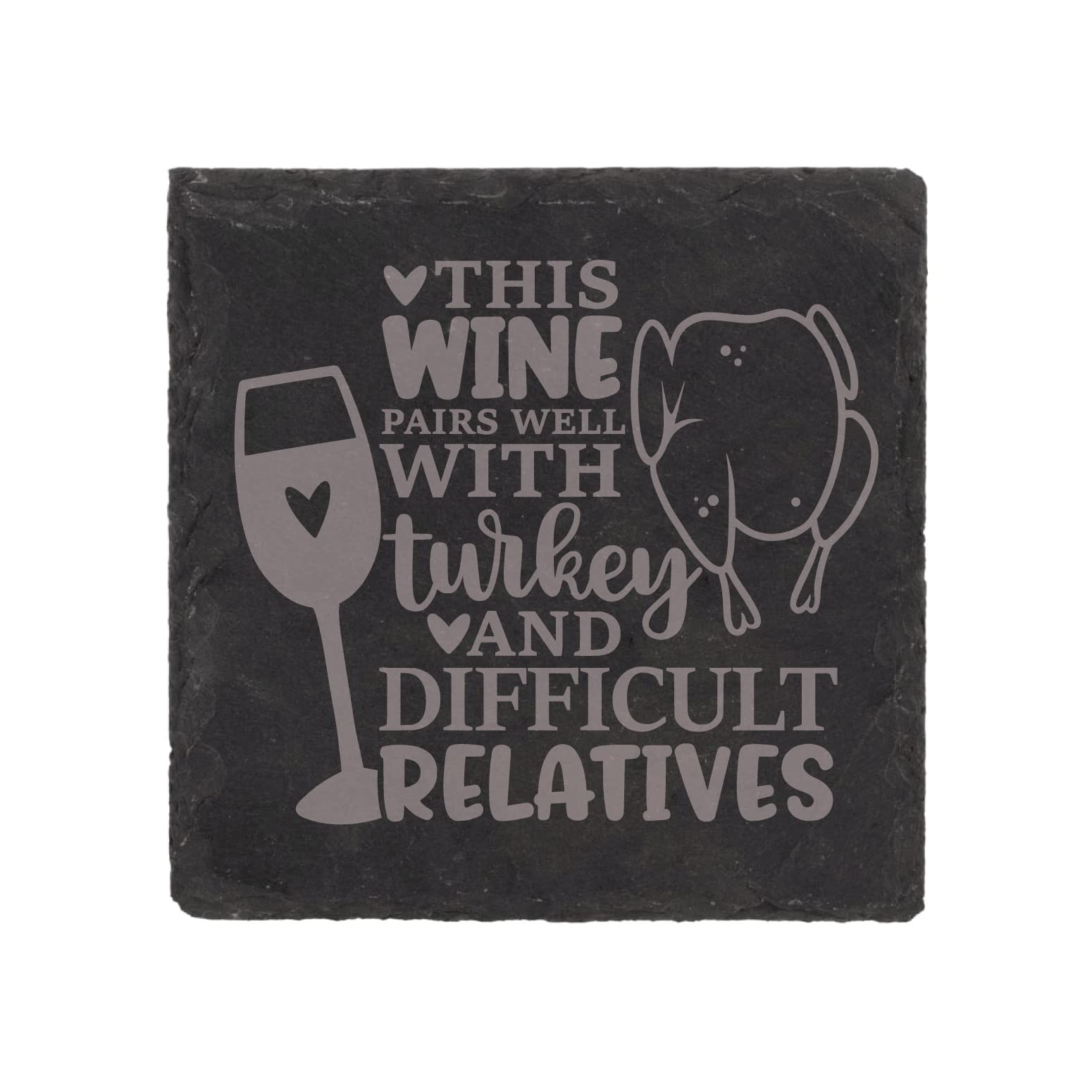Dessous de verre en ardoise Wine Pairs Well décoration table humour