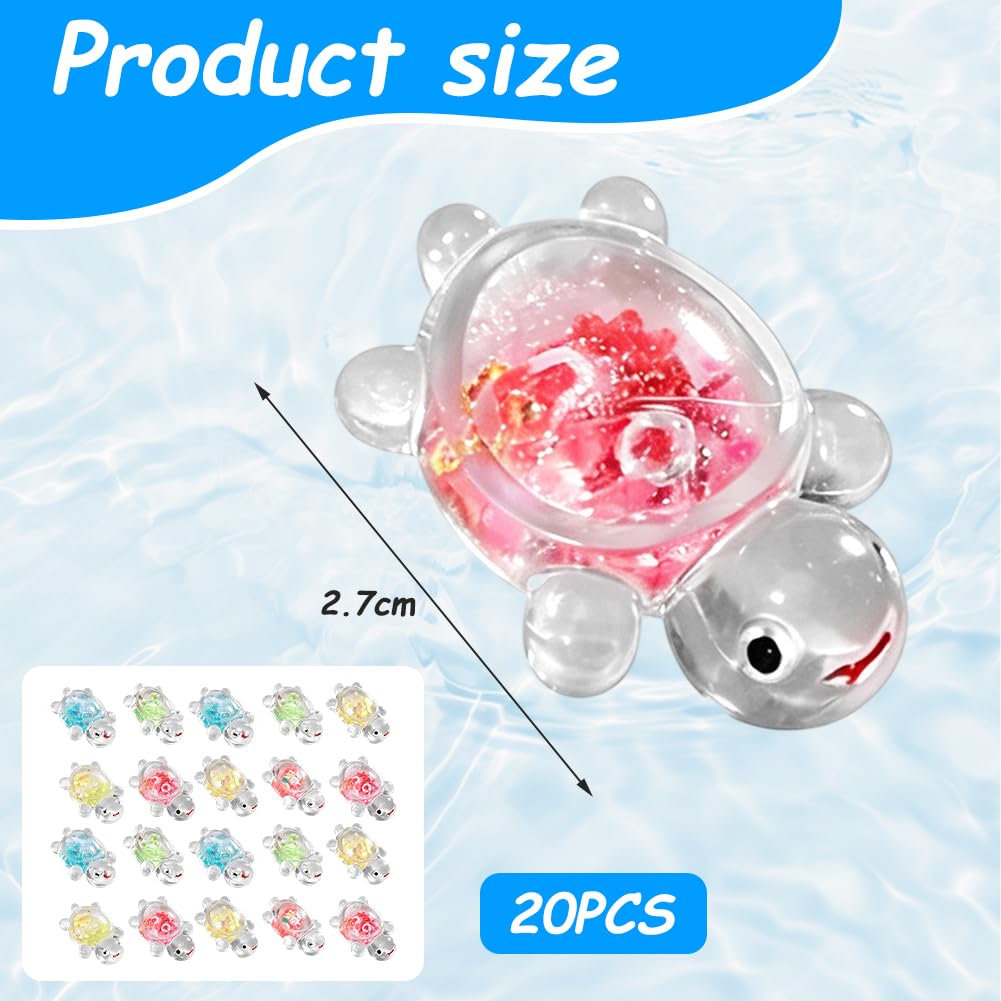 20 sztuk mini świecących żółwi z żywicy – kolorowe miniaturowe świecące żółwie, miniaturowe figurki, "zrób to sam", dekoracja do akwarium, ogrodu, doniczki, biurka i dekoracji domu