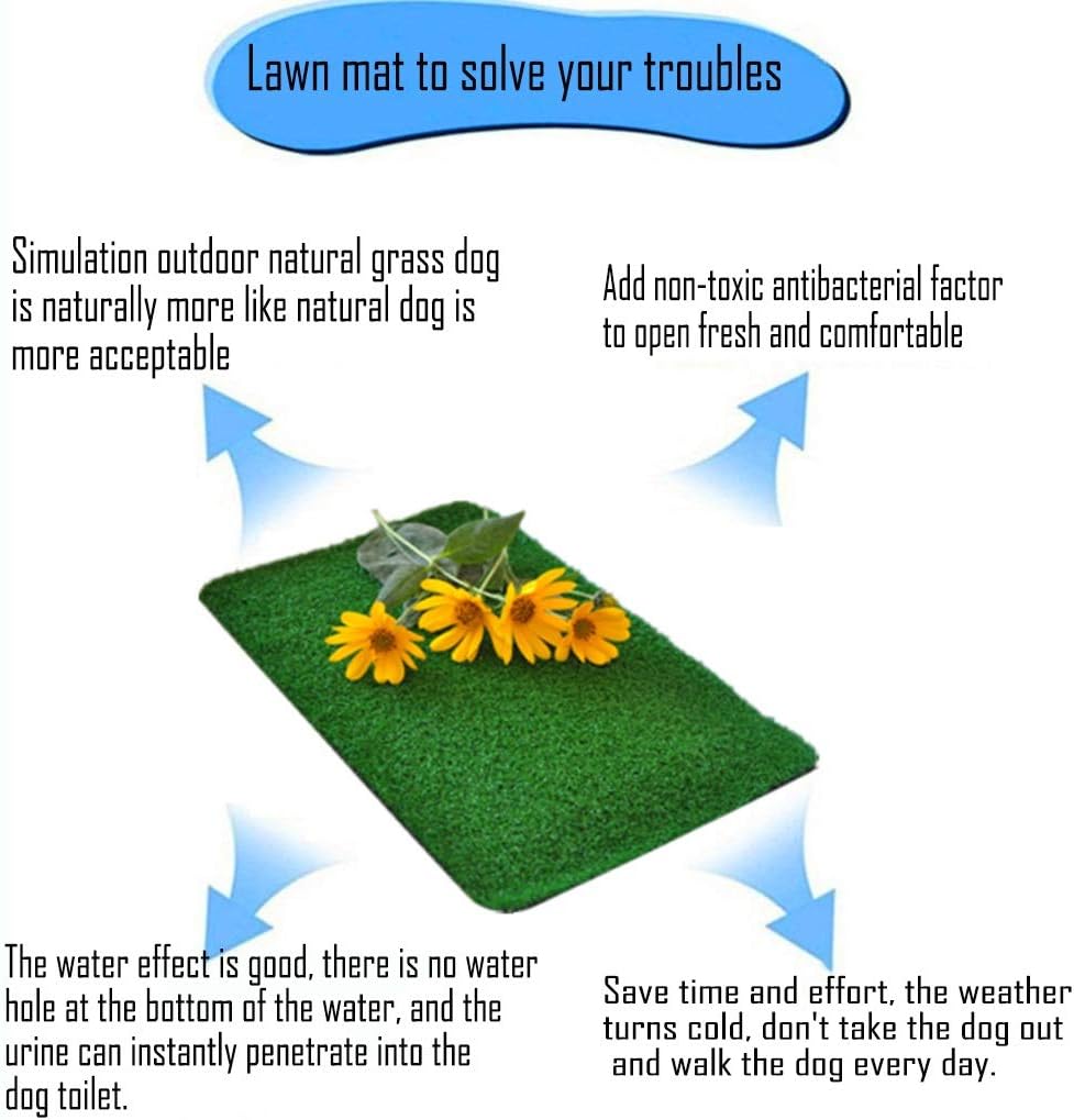 Artificial Grass Bathroom Mat for Puppies and Small Pets- Portable Potty Trainer for Indoor and Outdoor Use by (60 * 100cm)