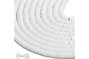 Flat Round Heishi Beads 6mm White Polymer Clay Bracelets Making