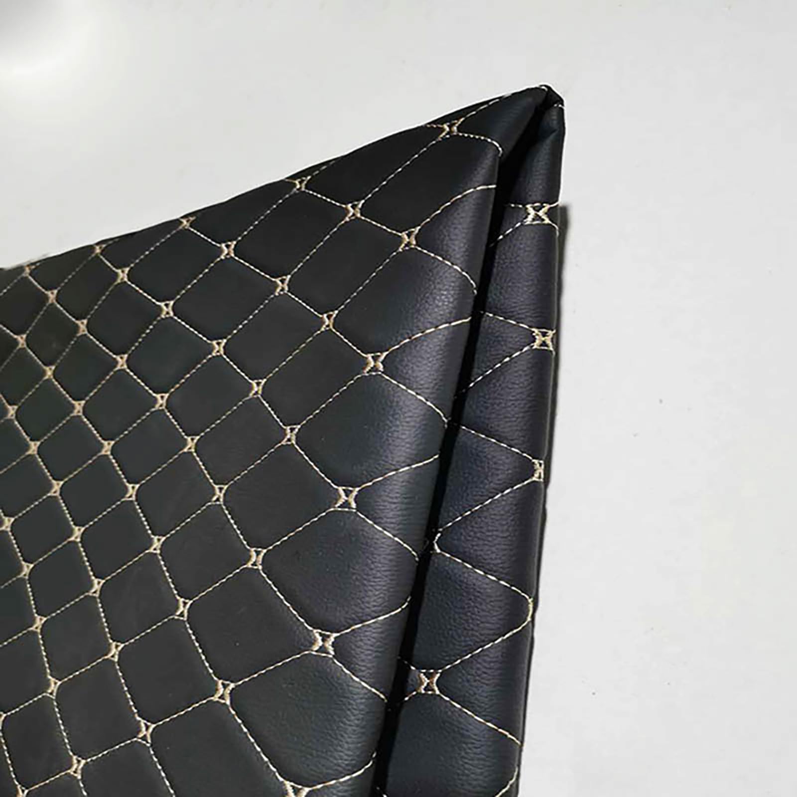 JINDAOSH Quilted Faux Leather Fabric Vinyl Auto Headliner Repair Upholstery Fabric Waterproof Diamond Stitch For DIY Projects Cushion Padded Car Door Interior Seat Cover(Size:1.4x1m,Color:2)