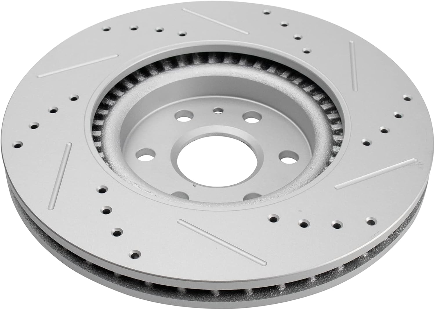 TRQ Front and Rear Performance Brake Rotors Set Premium G-Coated Cross Drilled & Slotted Compatible with 2010-2016 Cadillac SRX