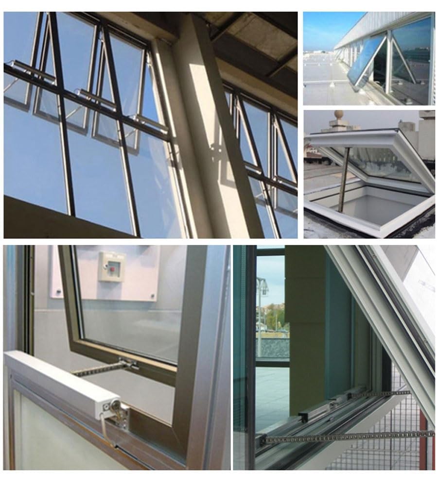 Elektrischer Fensteröffner mit Fernbedienung und Schalter, 400N Kraft, geräuscharm, diebstahlsicher, einstellbarer Hub für die Sicherheit zu Hause oder im gewerblichen Bereich