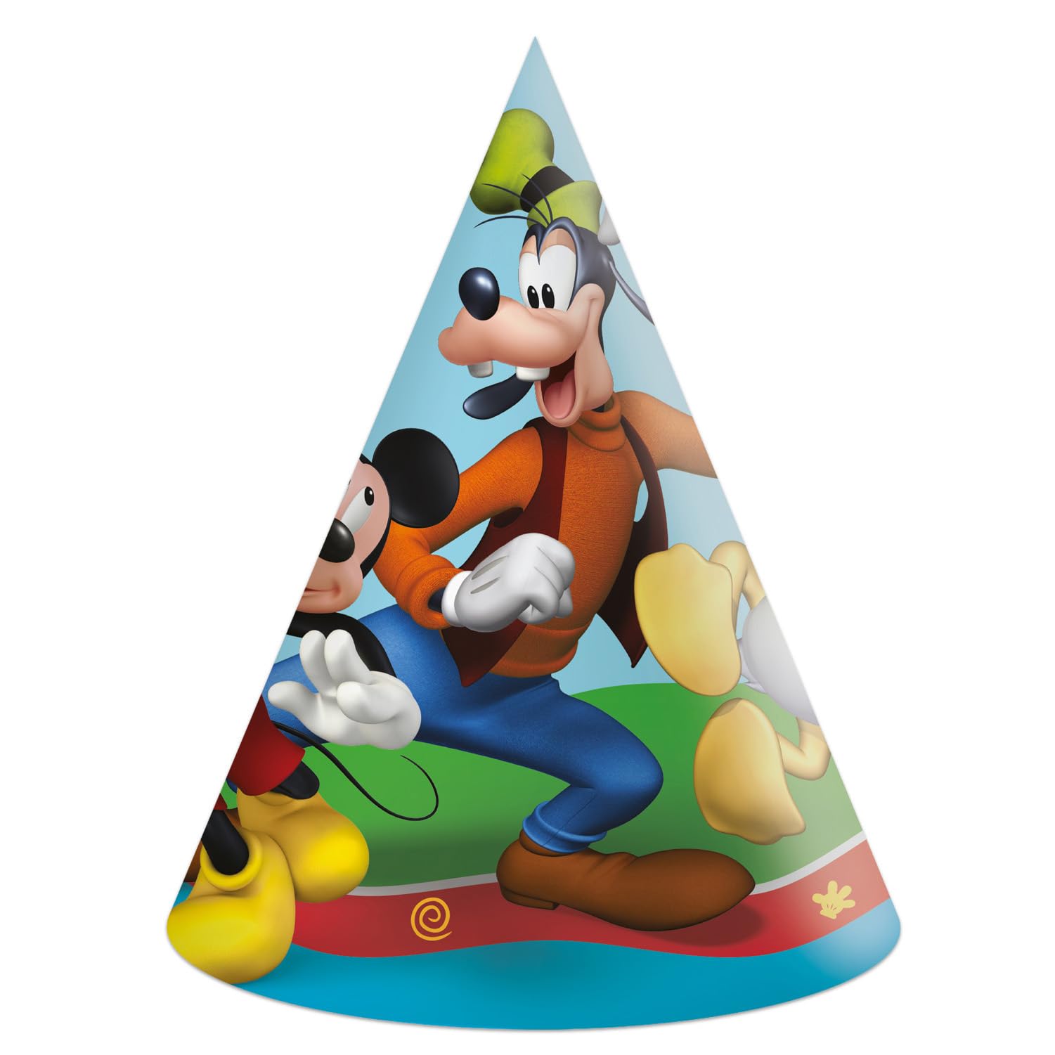 Procos - Disney Mickey Rock The House Party Cone Caps in FSC Paper, 6 Pieces, Multicolor, 93940