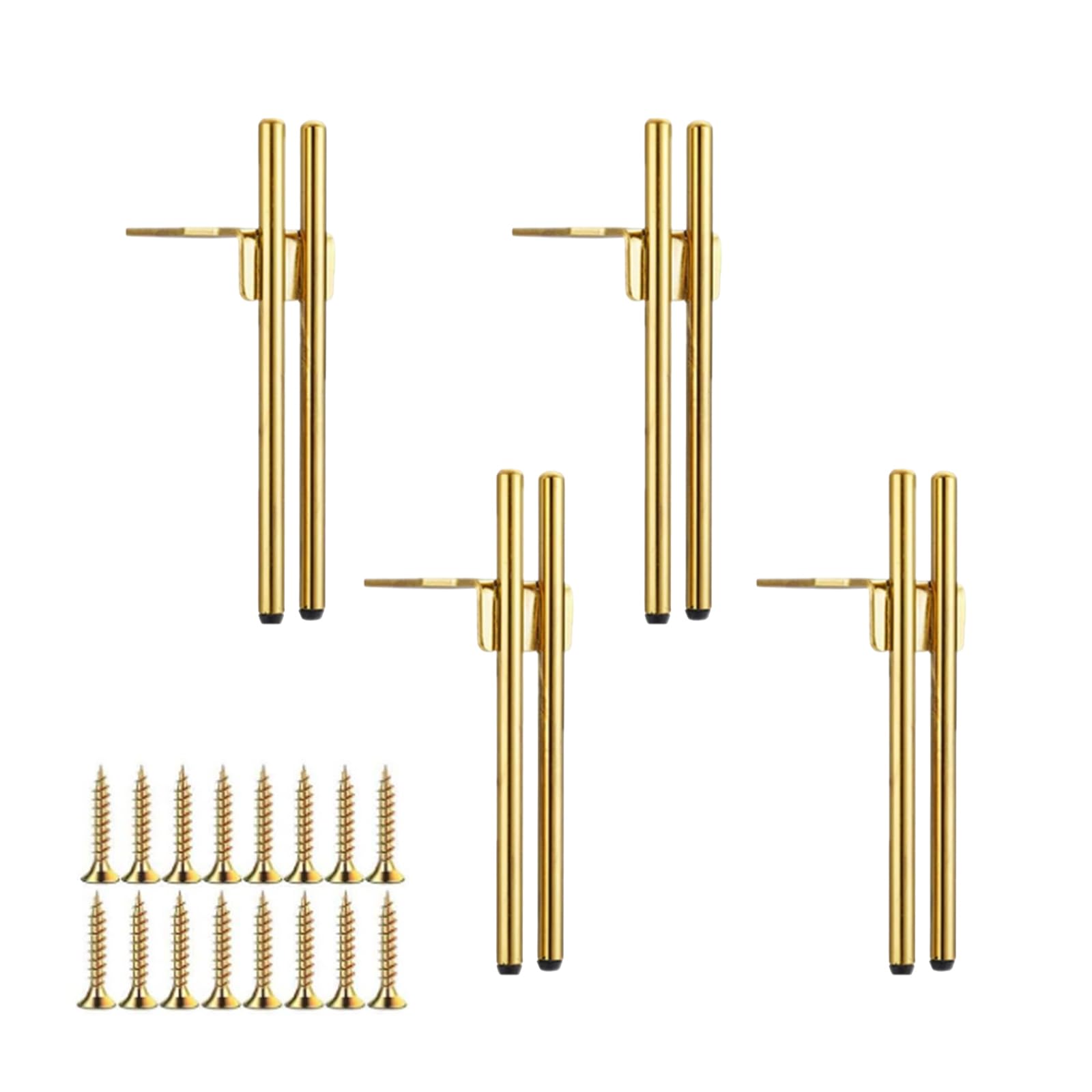 LZDGCC 4pcs Möbelfüße Metall Gold, Design Schrankfüsse 15cm für Couchtisch | Füße für möbel mit Schrauben, Sofa füße, Furniture Legs für TV-Schrank, Bettfuß, Mit Schrauben+Anti-Rutsch Stummschaltbasis