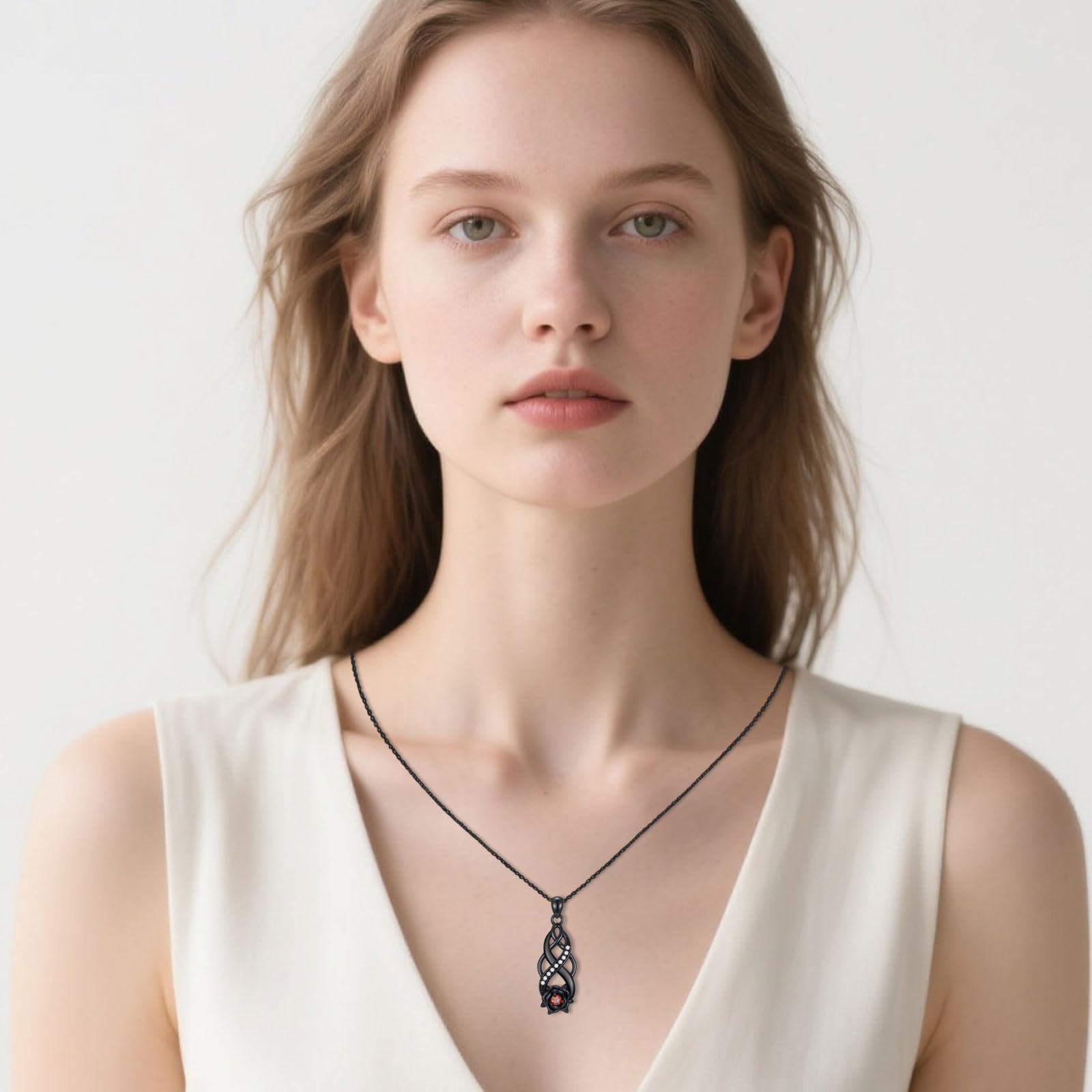 Midir&Etain Collana da donna in argento Sterling 925 con nodo da strega, pipistrello, scheletro, collana gotica, regalo di Natale e Halloween, per ragazze amanti