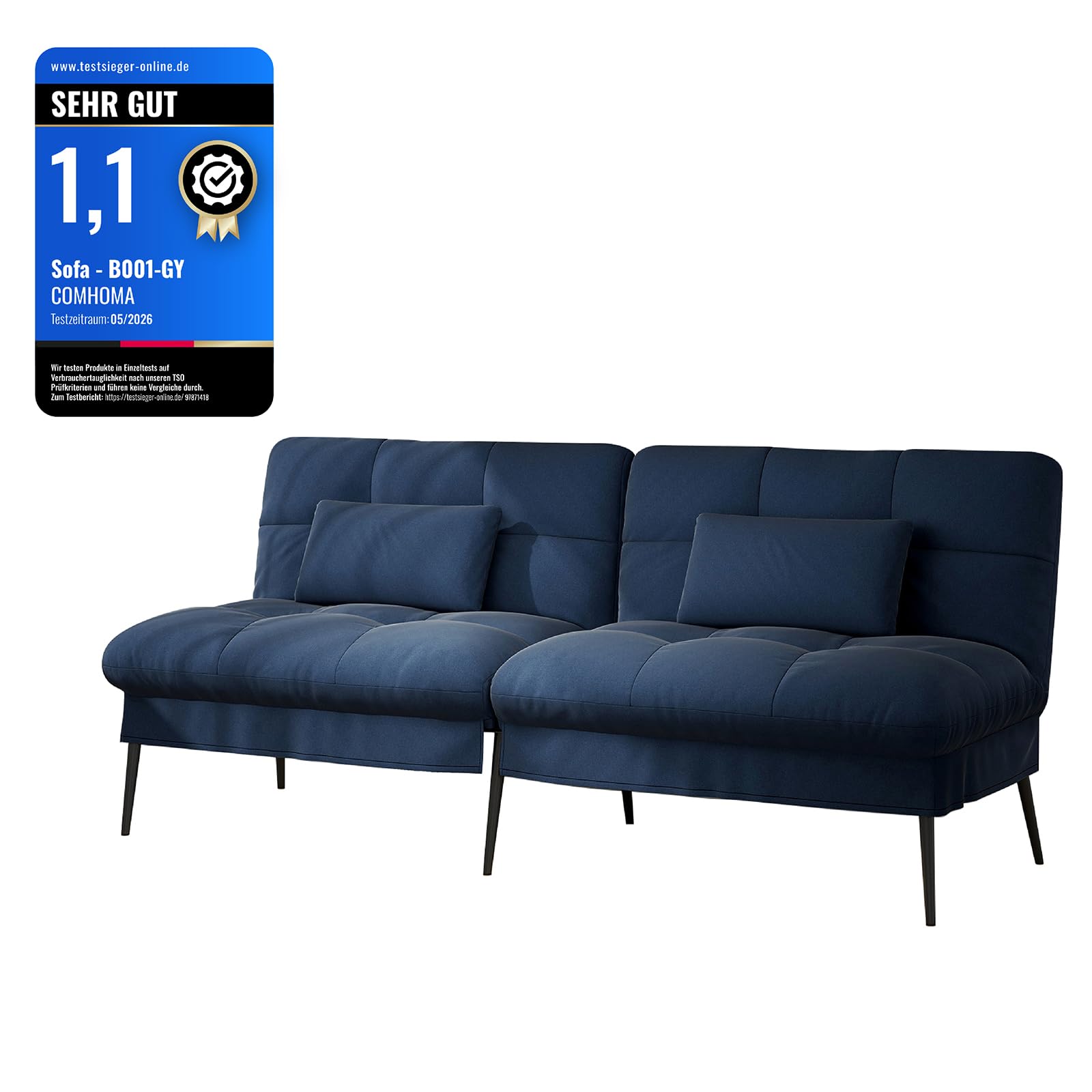 COMHOMA Sofa Schlafsofa mit Schlaffunktion B001