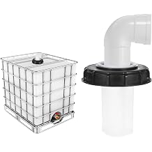 MECCANIXITY 163mm IBC Lid Filter Cover, 90 Plastic IBC Tote Hose Adapter 1000L Rainwater Tank Container with Washable Nylon Filter for 275 Gallon Water Tanks, Black/White