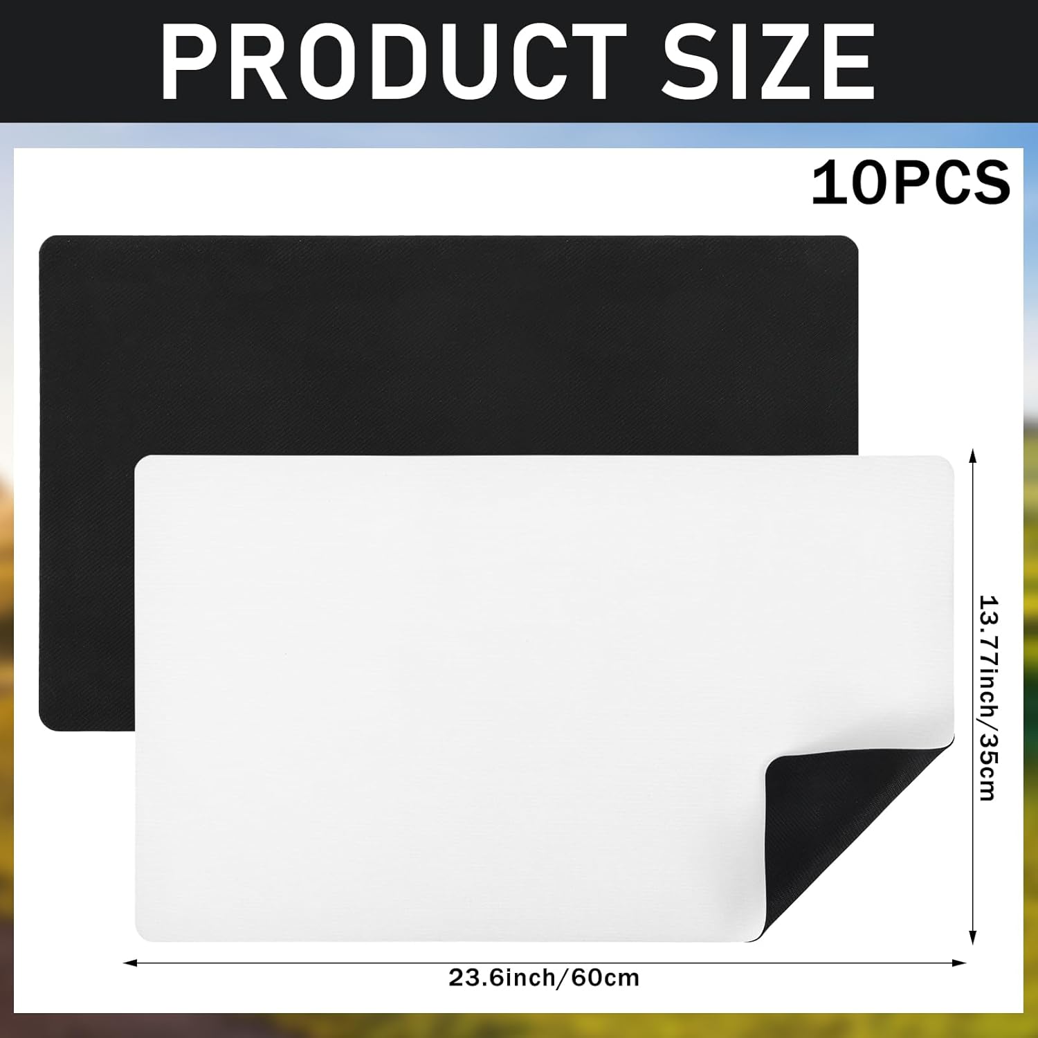 10 Pcs Sublimation Blanks Playmat 14" x 24", Smooth Rubber Game Play Mat for Custom Printing, Trading Card Games, Board Games & Mouse Pad – Ideal for Home & Game Room