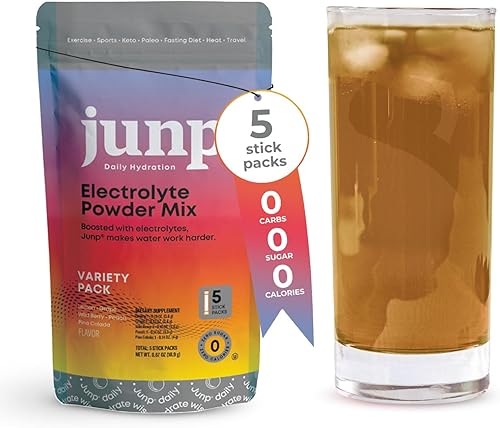 Miniatura 9 de JUNP Paquetes de electrolitos en polvo sin azúcar para agua, paquetes de hidratación instantánea con sal y potasio, cero calorías, sin