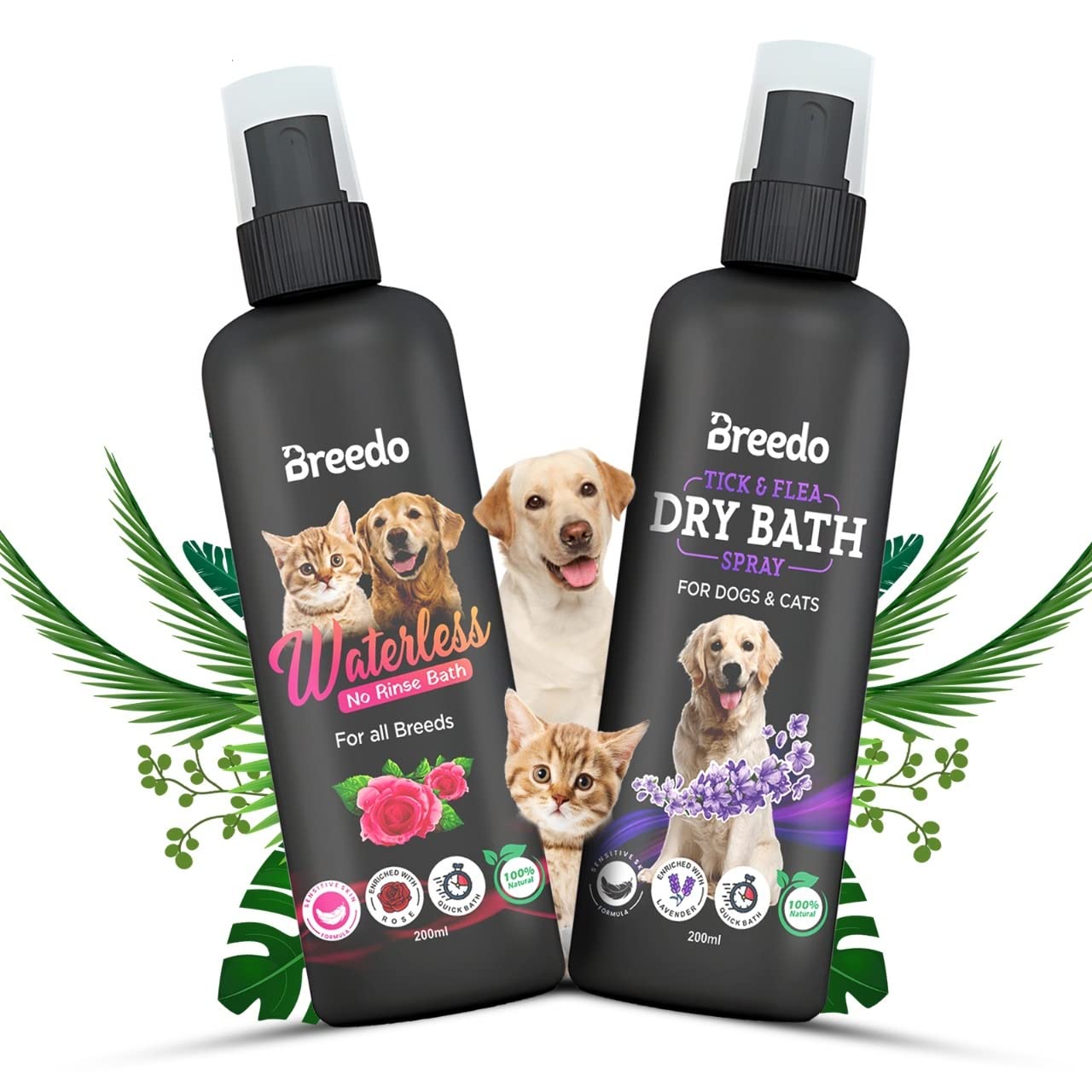 Breedo Dog Rose+Lavender Dry Bath Instant Conditioning Waterless Shampoo Spray for Dogs & Puppy Dry/Waterless Dog Shampoo(400 ml)| Maintains Overall Skin Health,Shiny and Nourishing Hair(Combo of 2). (B0BP7TCPDZ) Amazon Price History, Amazon Price Tracker