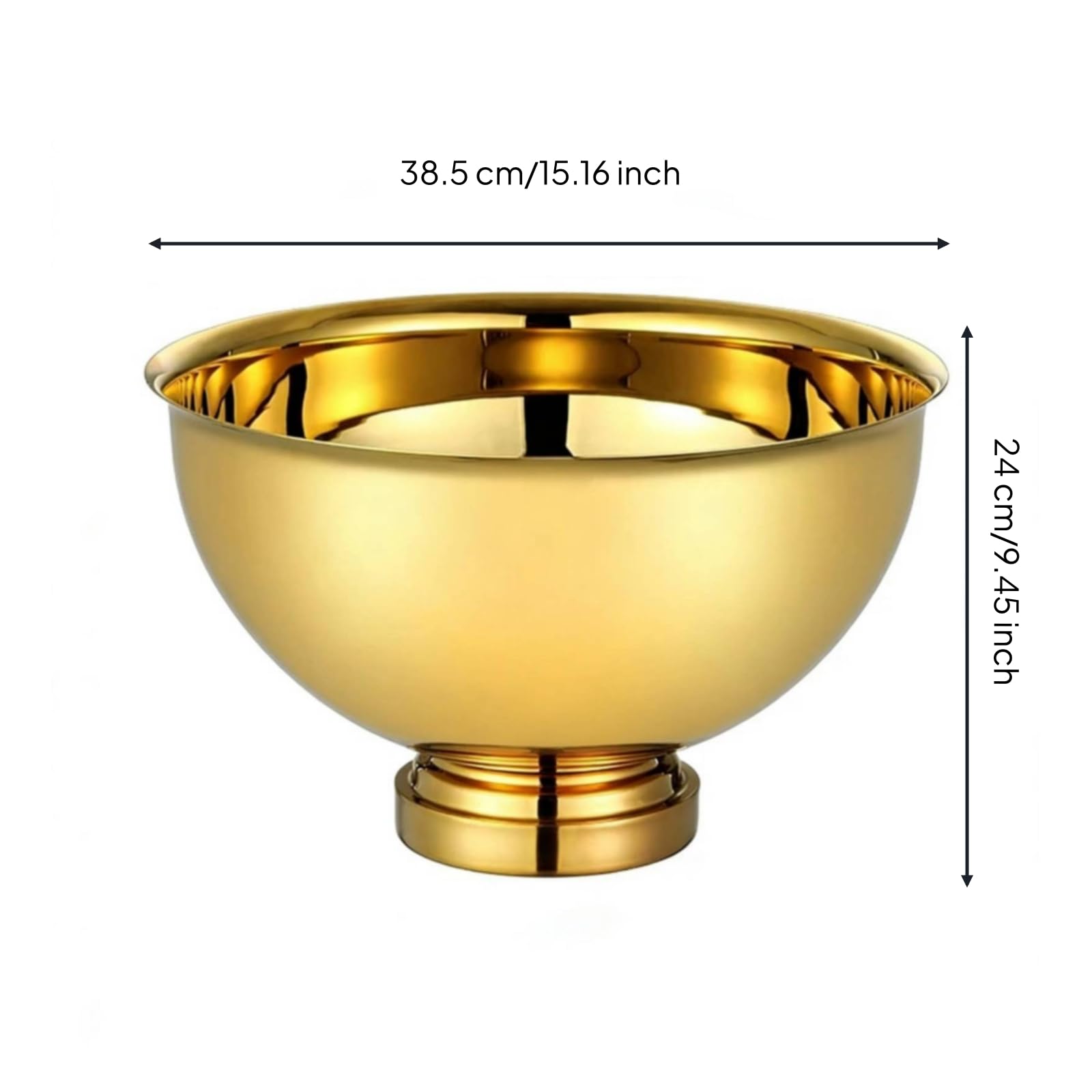 Champañera Cuenco Cubitera Tazón Acero Inoxidable con Diseño Nórdico Irregular y Gran Capacidad Acabado Espejado Adecuada para Cocteles Centros de Bebidas Catering, Dorado