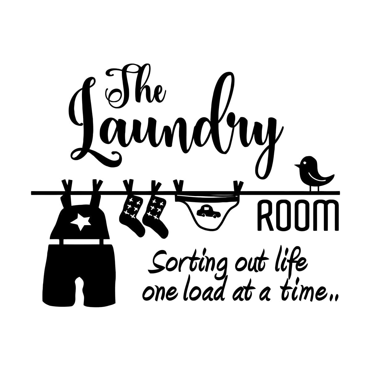 Lzhouting Wall Stickers 1403 Removable Home Decor Wall Stickers Laundry Room Vinyl Decals Muraux Bathroom Waterproof Wallpaper Decal Small - 33X42cm