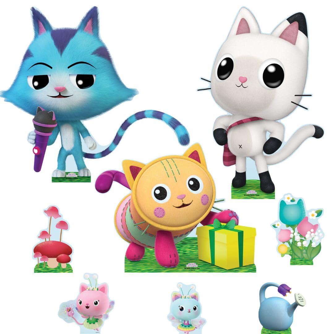 Star Cutouts SC4564 Pandy Paws, CatRat, Pillow Cat Cardboard Cutout Decoration Multi Pack - Gabbys Dolhouse Height 56cm