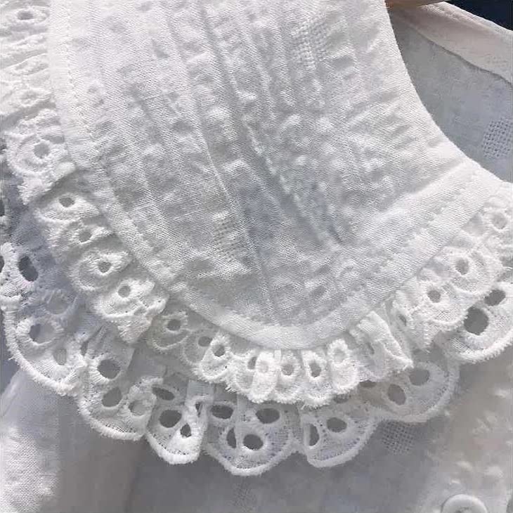 ASHER FASHION Girls Kids Peter Pan Collar Blouse Toddler Cute Puff Long Sleeve Botton Down Shirt Casual Cotton Tops4