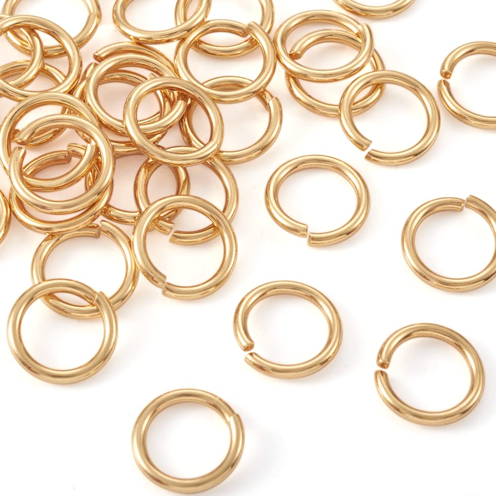 Beebeecraft 1 doos 600 stuks 4/5/6/8mm open springringen 18K verguld