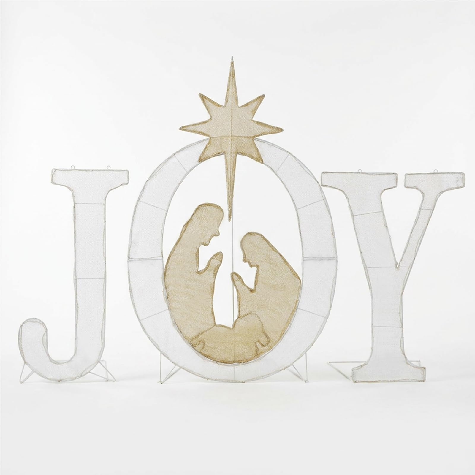 Decoración navideña grande de 49 pulgadas, letrero iluminado para exteriores, belén, Navidad, patio, decoración de vacaciones, resistente a la intemperie, 350 luces LED, para colgar o colocar en el