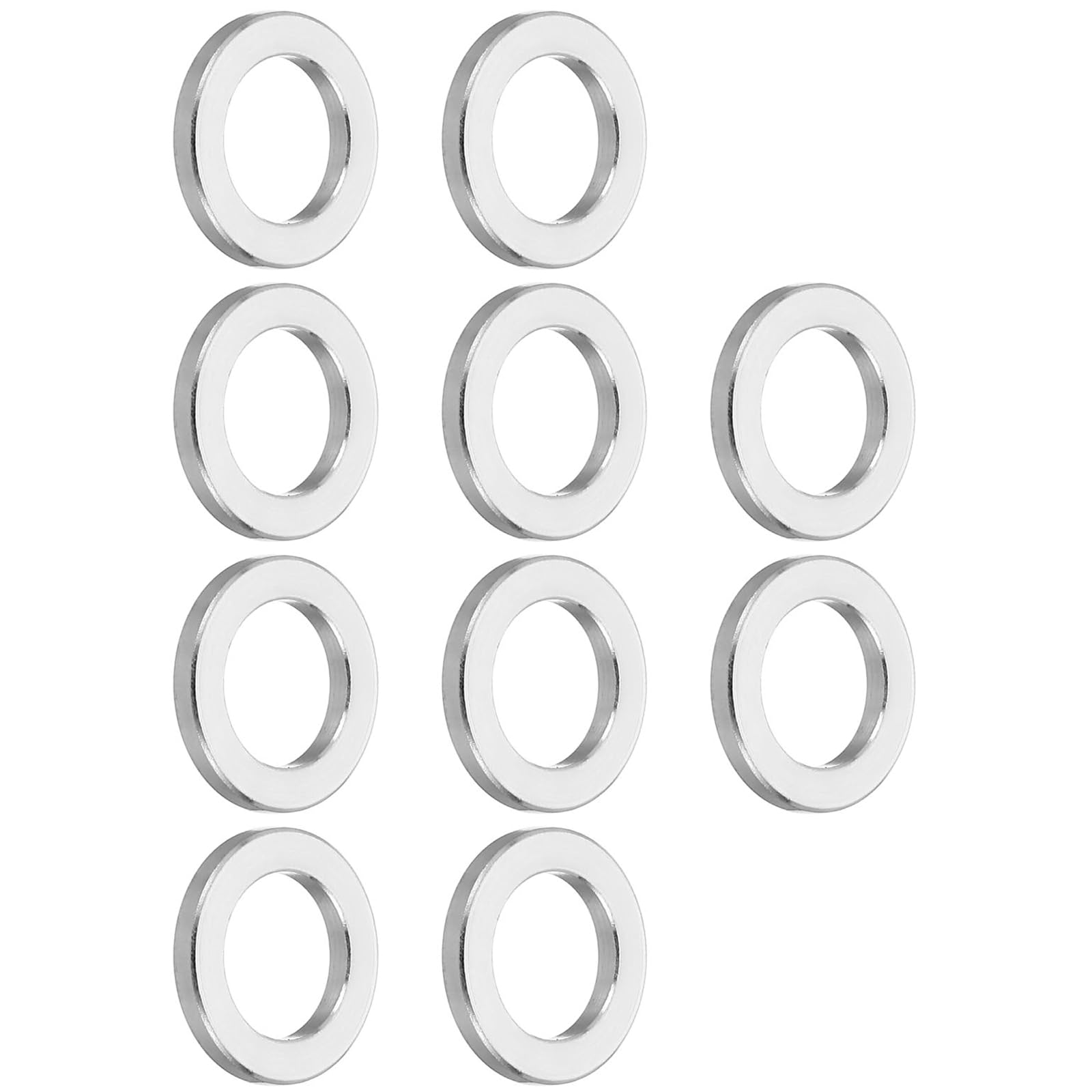 TOP-VIGOR 10Pcs M10 Aluminum Spacer, 10.2mm ID x 16mm OD x 2mm Length Metal Spacer, Round Plain Finish Spacer Screw Standoff Bushing for M10 Screws Bolts and Rods