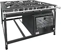 Fogão Industrial 6 Bocas 3 Duplas Baixa Pressão MR Fogões com Forno P8 Luxo
