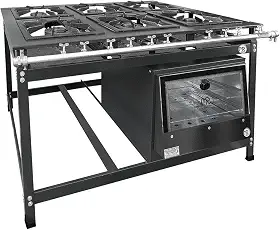 Fogão Industrial 6 Bocas 3 Duplas Baixa Pressão MR Fogões com Forno P8 Luxo