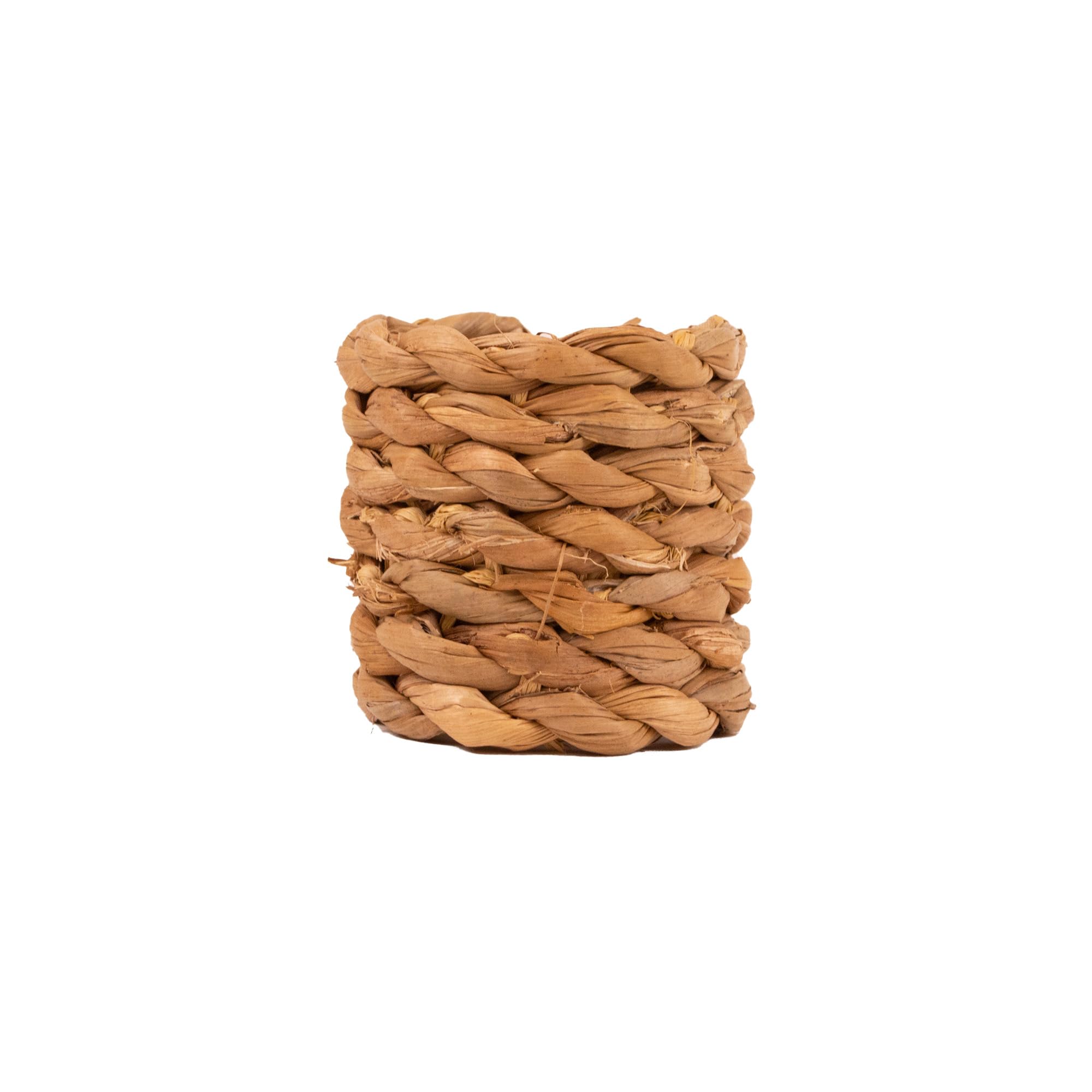 KAZI Essentials Napkin Rings Set of 6, Boho Natural Woven Raffia Napkin Rings, Eco-Friendly Napkin Holders Handmade by African Artisans, Coastal, Nautical, Farmhouse Décor (Cattail)