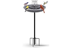 BIRD WISH Solar-Powered Outdoor Bird Bath with Fountain