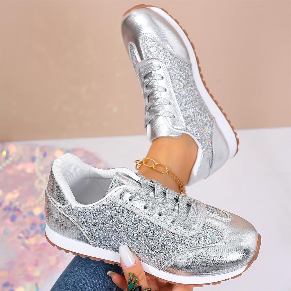 Sneakers Donna Glitter Strass per Scarpe da Ginnastica per Running