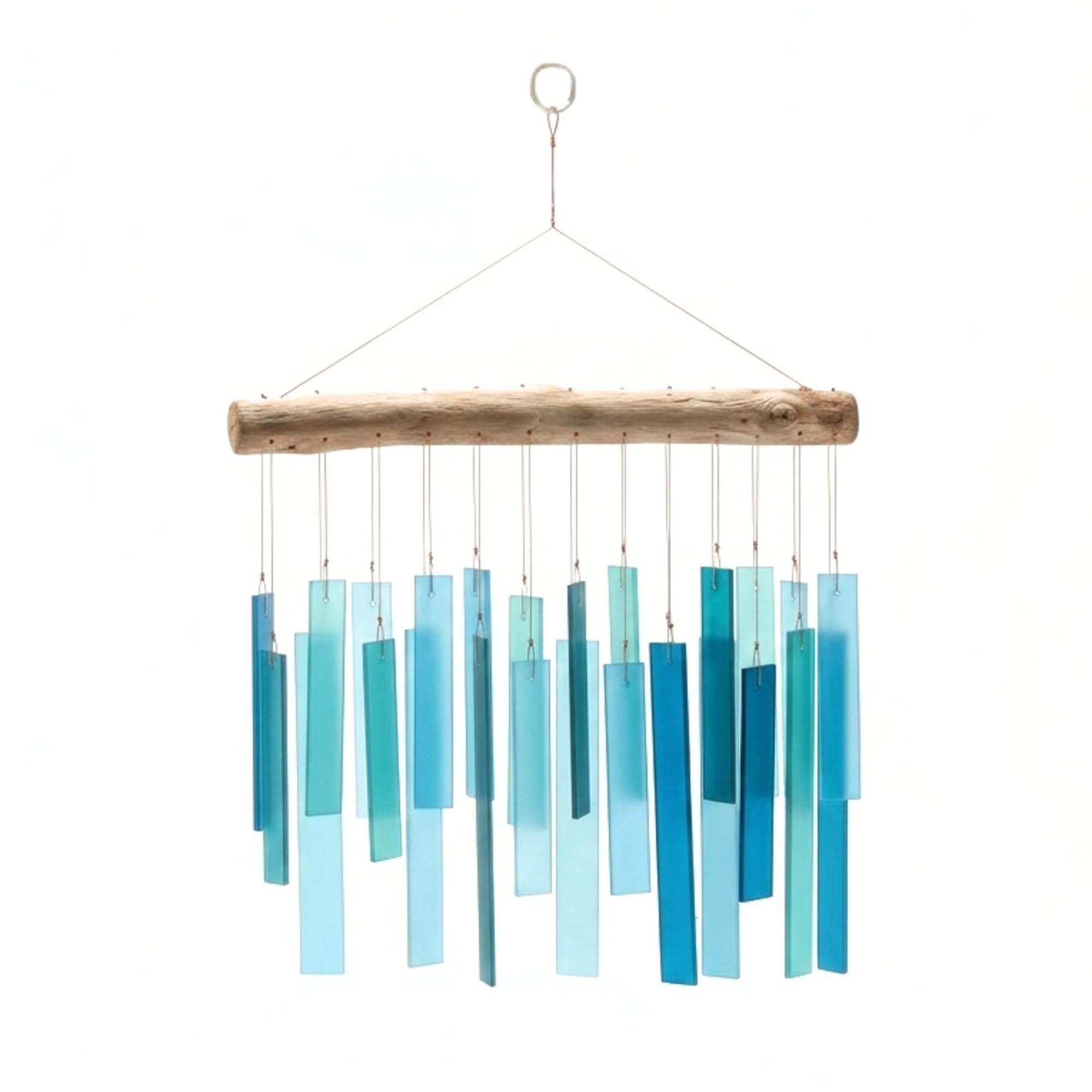 Photo 1 of Solange & Frances Glass Wind Chimes for Outside. Handmade Hanging Wind Chimes Coastal Beach Decor, Pool Area Gift Outdoor Decor Gift for Women, Gifts for Mom, Birthday Gifts for Women